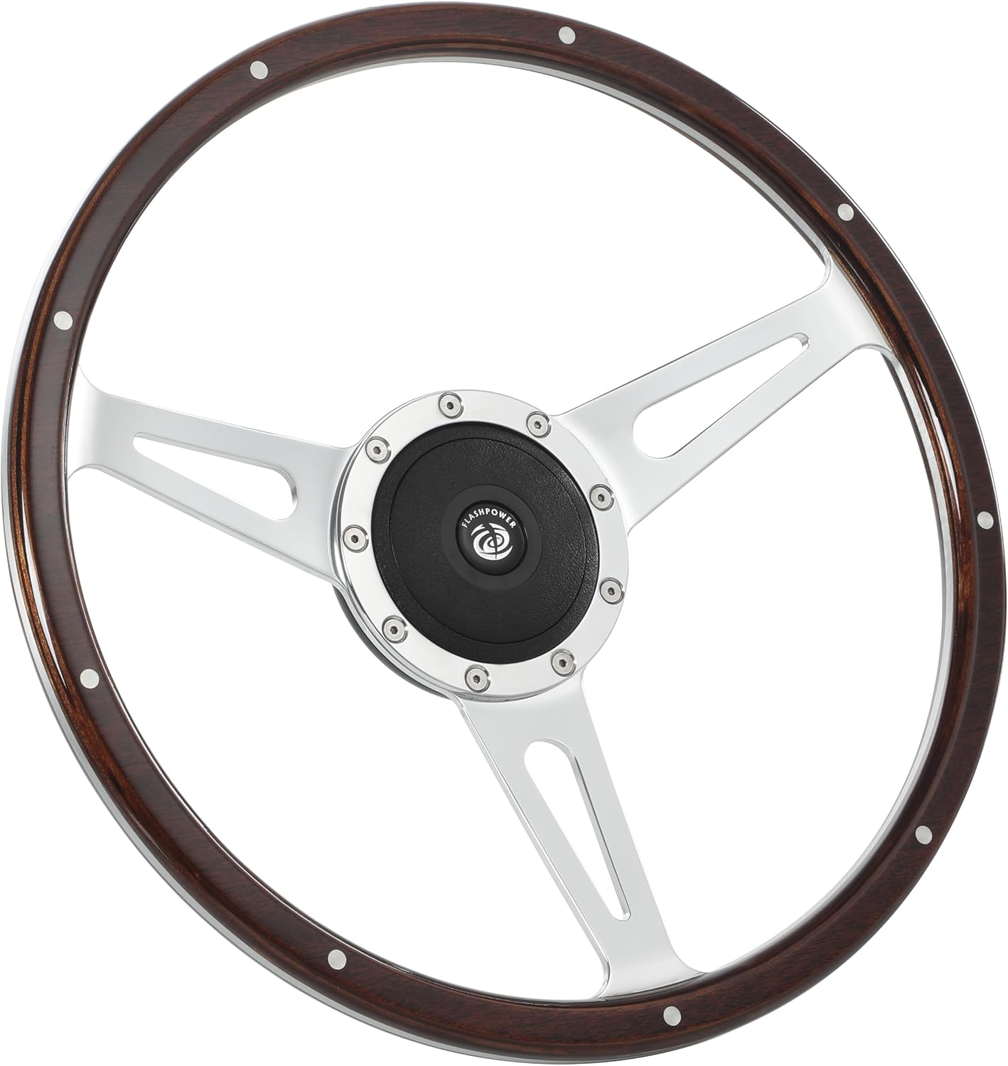 14'' Classic Riveted wood grain steering wheel Restoration MG MGB Midget Derrington