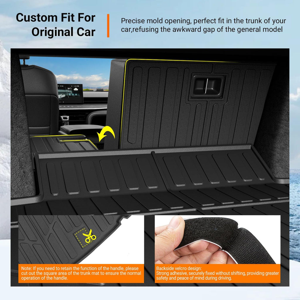 powoq Floor Mats Compatible with 2025 2026 Toyota Camry Cargo Mat Floor Liner (Includes Hybrid) Cargo Liner TPE Replacement for 2025-2026 Toyota Camry Accessories (Trunk Mat+Backrest Mats+Floor mats)