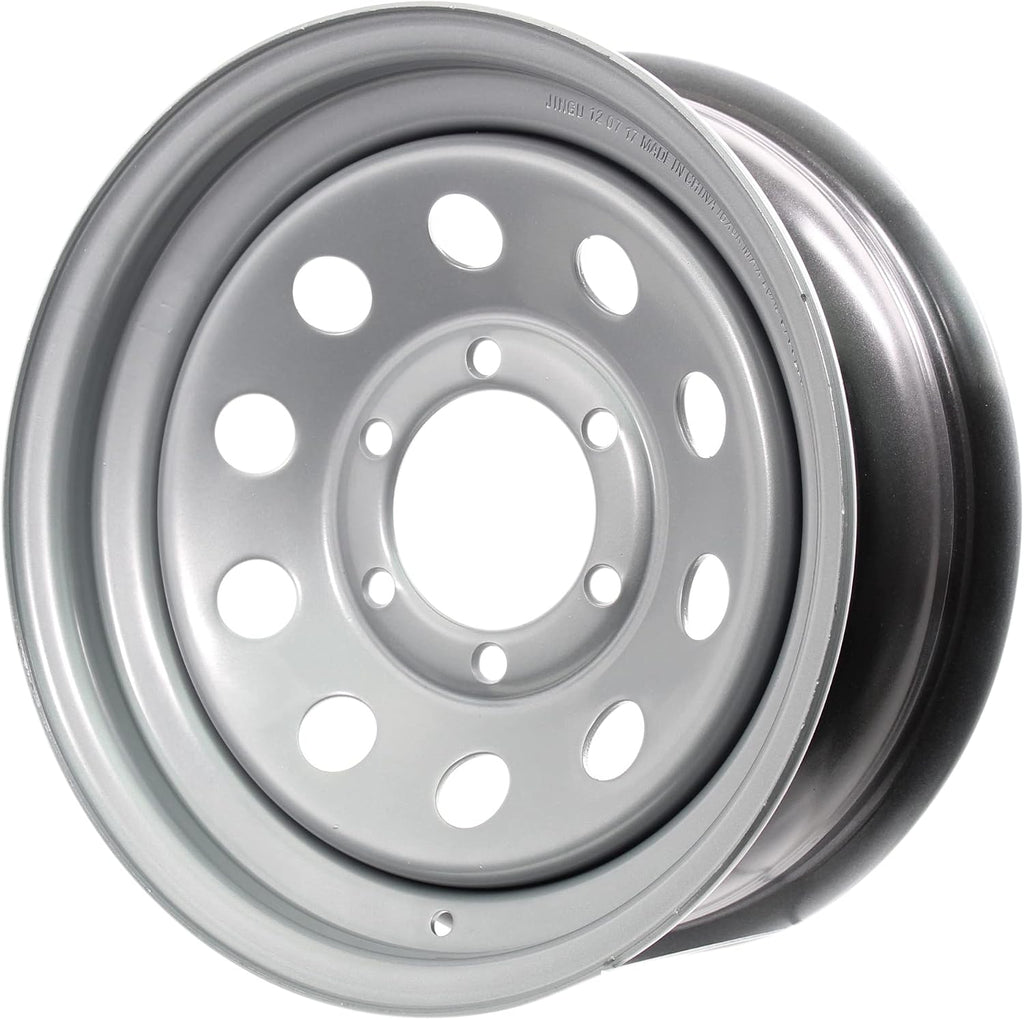 eCustomrim 2-Pack Trailer Wheel 16X6 16 Inch 6 Lug Silver Modular Rim | 16 X 6 Silver Grey Rim, 6 Lug on 5.5 Inch Bolt Pattern, 4.25 Inch Center Bore, 3760 Lbs Max Load, Trailer Tire Use Only