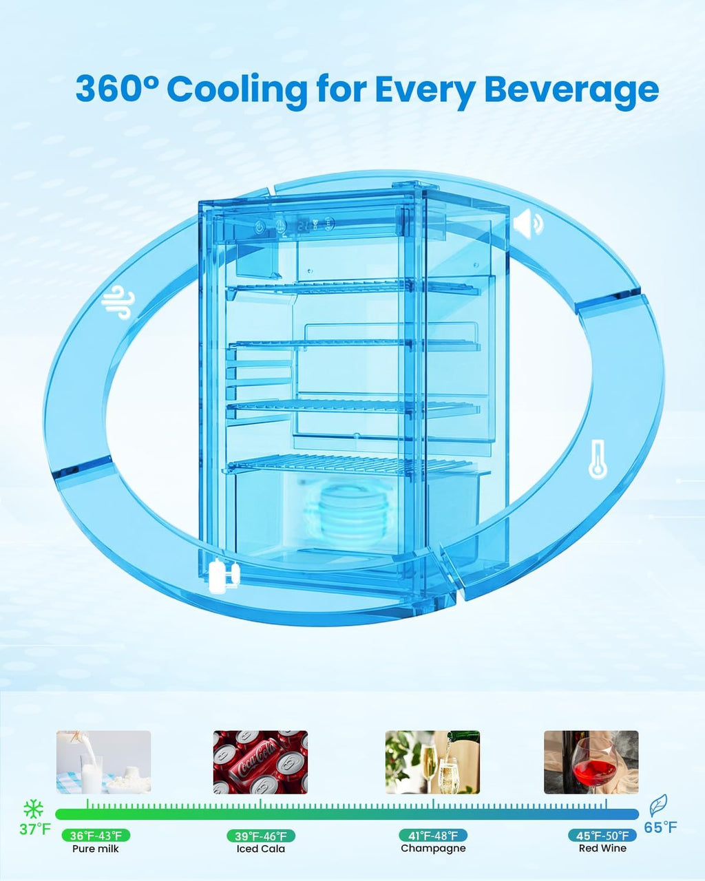Feelfunn 4.5 Cu.Ft Beverage Refrigerator Cooler - 145 Can Mini Fridge Glass Door for Soda Beer Wine, Small Refrigerator for Bedroom Office Home Bar, 4 Adjustable Shelves, Black