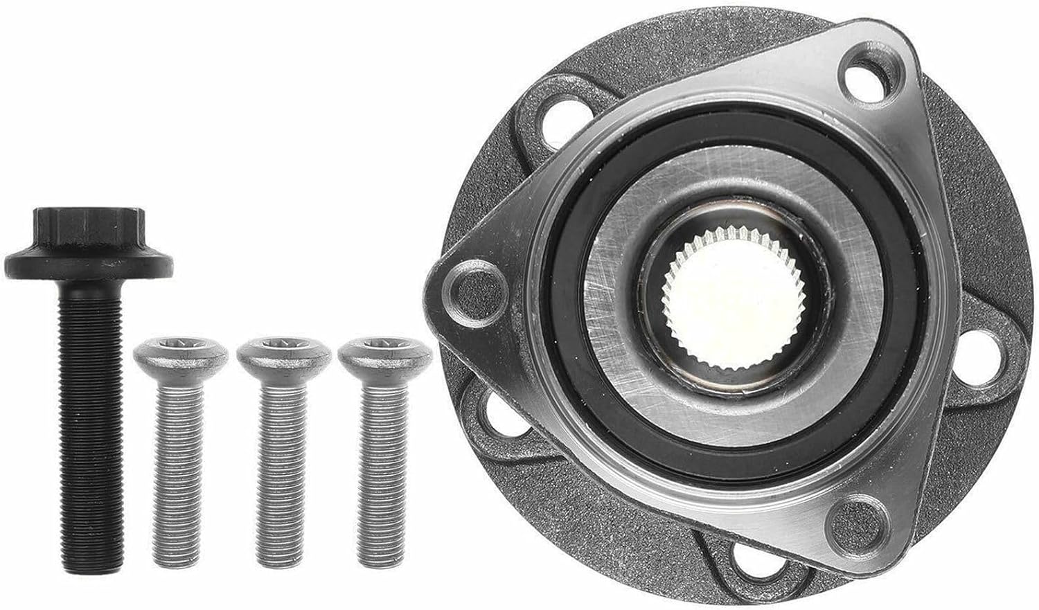2pcs Left & Right Wheel Hub Bearing Assembly 3-Flange Bolt Hole Qty 5-Wheel Stud Qty for VW,for Audi
