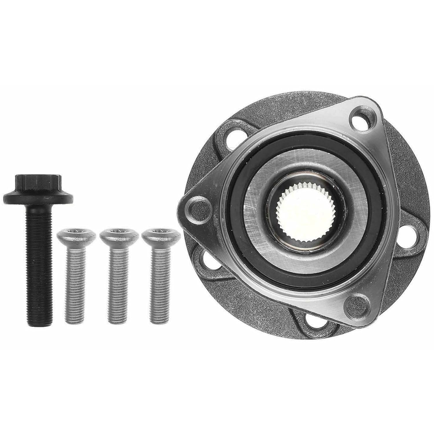 2pcs Left & Right Wheel Hub Bearing Assembly 3-Flange Bolt Hole Qty 5-Wheel Stud Qty for VW,for Audi,Free Return