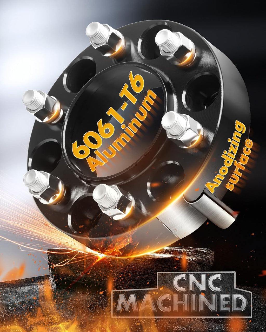 dynofit 6x5.5 Wheel Spacers 1.5inch for 2022-2026 Tundra, 2024+ Tacoma, 2025+ 4Runner, 4Pcs 6x139.7 Wheel Spacer with M14x1.5 Studs 95.2mm Bore Hubcentric Forged Spacer for Toyota & Lexus 6 Lug Truck