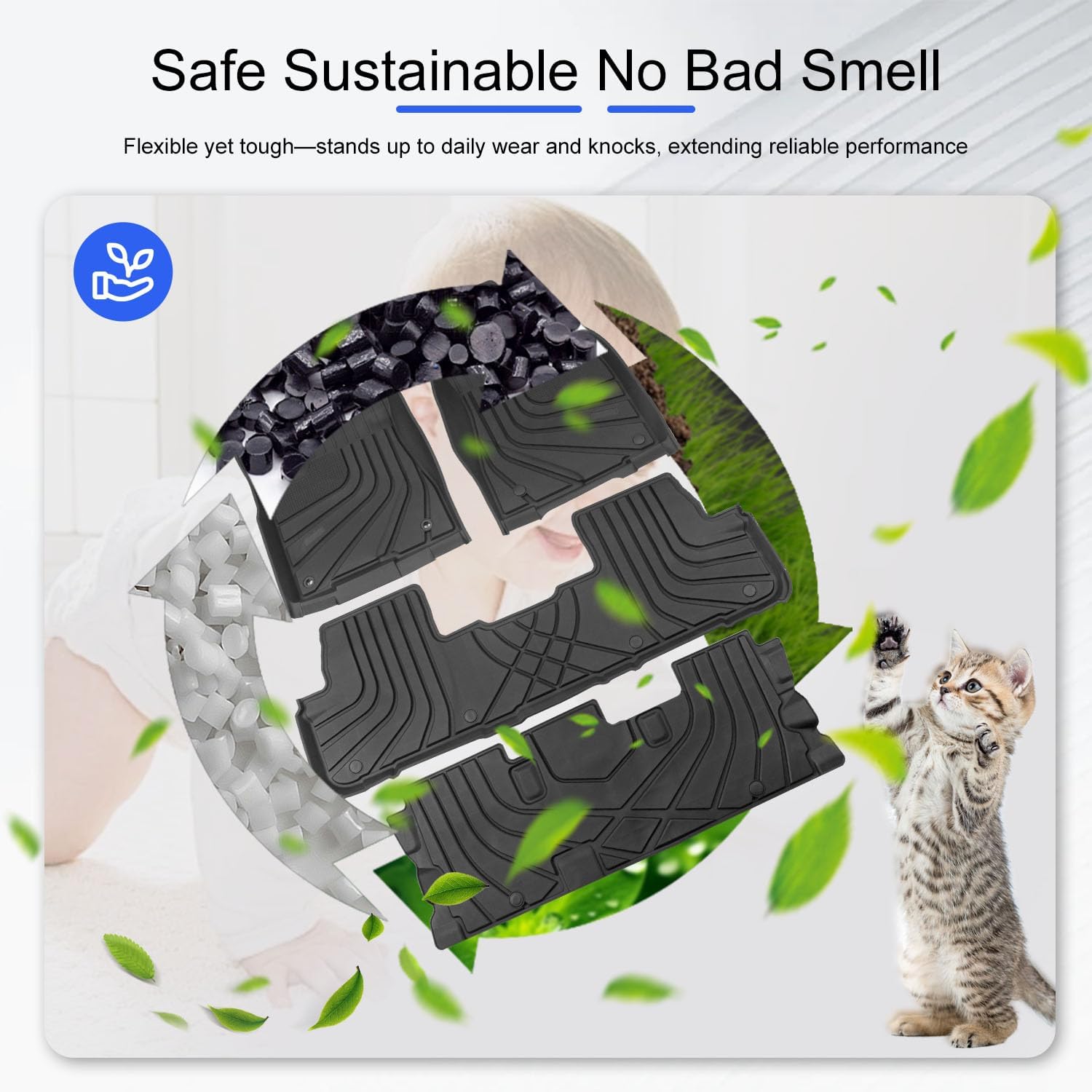 Xipoo Cargo Mat Floor Mat Compatible with 2014-2019 Toyota Highlander Backrest Cargo Liner Trunk Liner Replacement for 2014-2019 Highlander Accessories