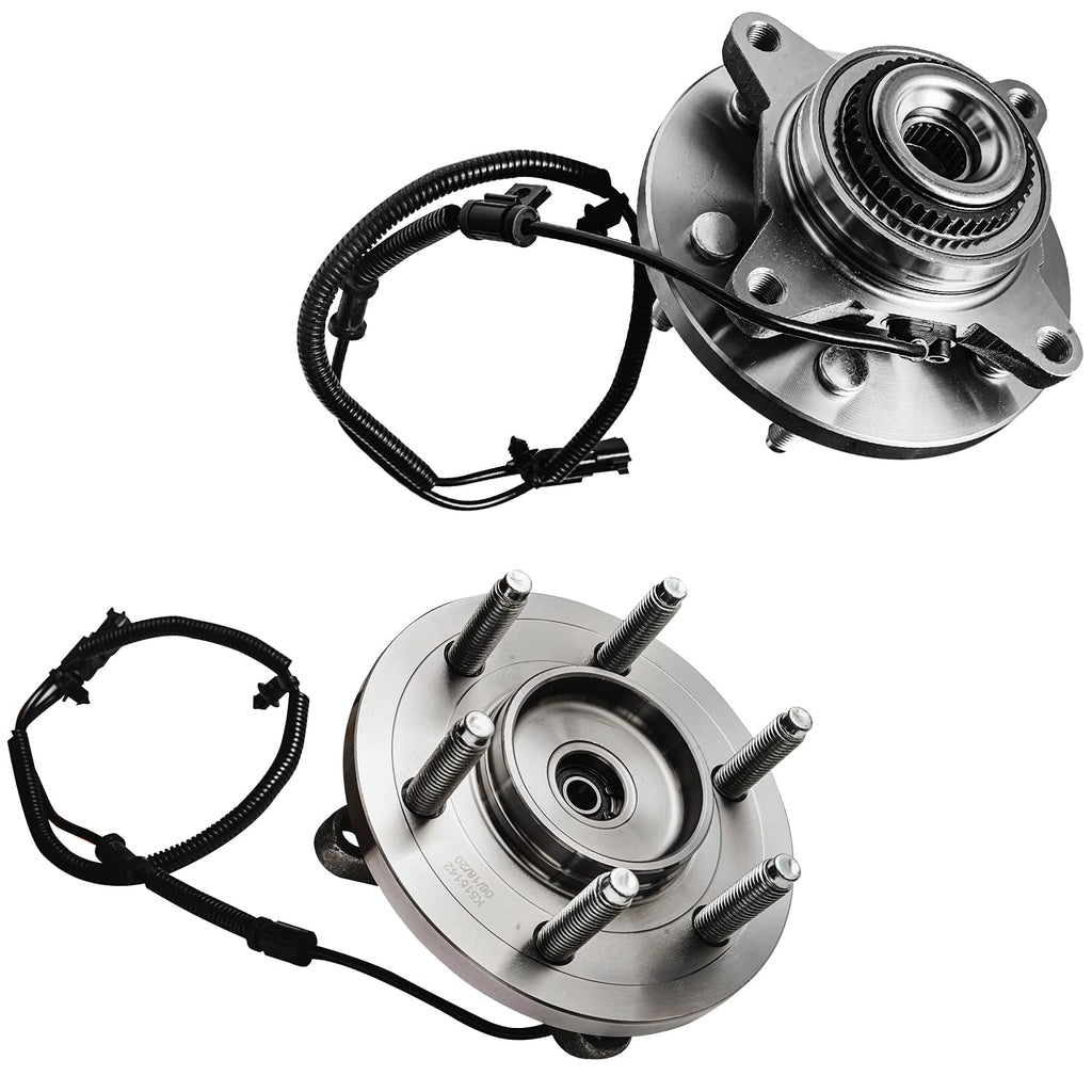 Detroit Axle - 4WD Front Wheel Bearing Hubs for 2011-2014 Ford F-150 Expedition Lincoln Navigator, Wheel Bearing and Hubs Assembly Set 2012 2013 Replacement
