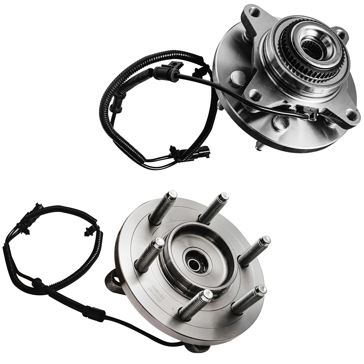 Detroit Axle - 4WD Front Wheel Bearing Hubs for 2011-2014 Ford F-150 Expedition Lincoln Navigator, Wheel Bearing and Hubs Assembly Set 2012 2013 Replacement