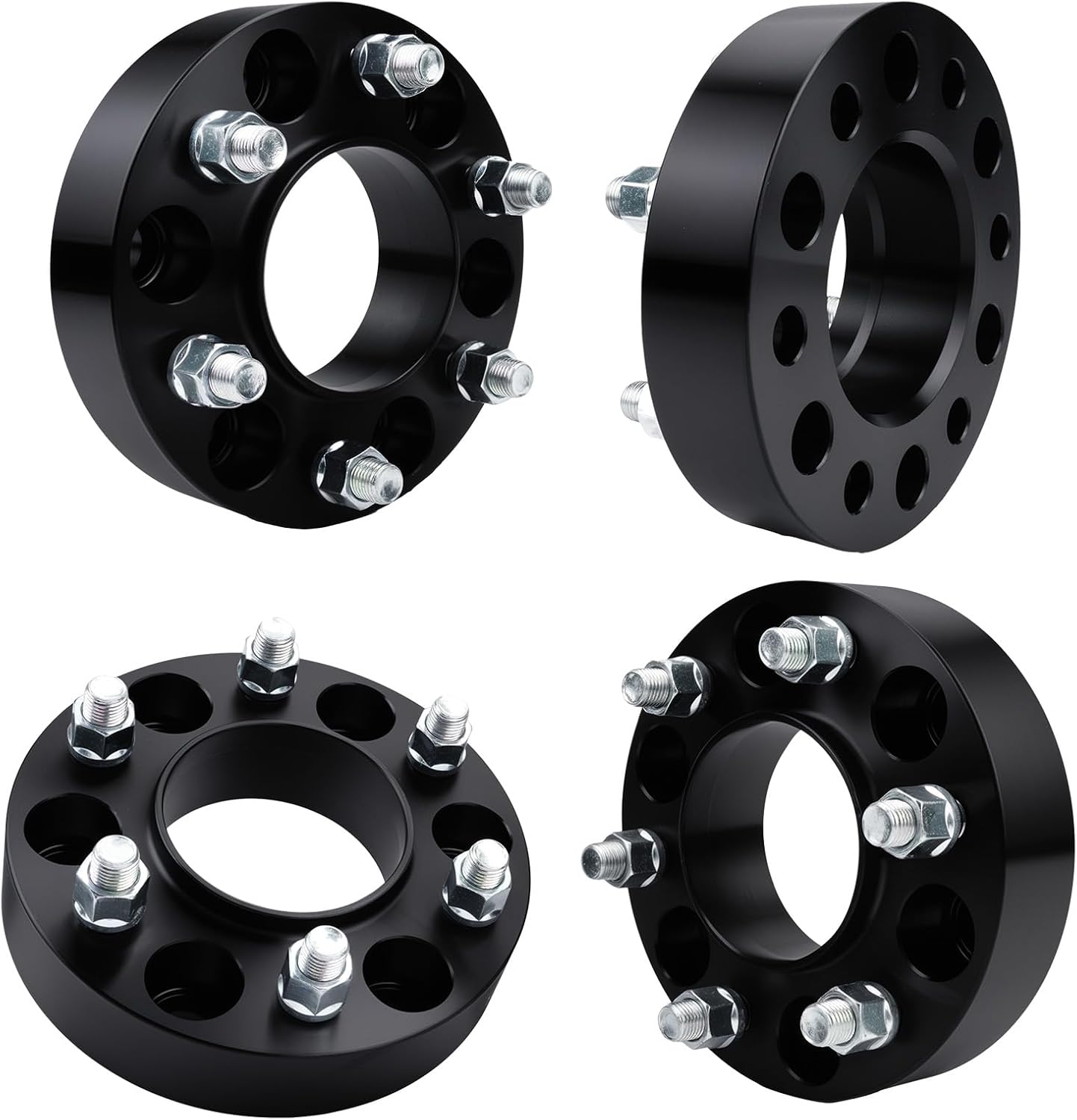 6x135 Wheel Spacers Hubcentric Real Forged Spacers Center Bore 87.1mm M14x1.5 Studs for 2015–2025 F-150, 1.5'(38.1mm) 2015–2025 Expedition, 2015–2025 Navigator/Lobo for 6 Lug Set of 4 Black