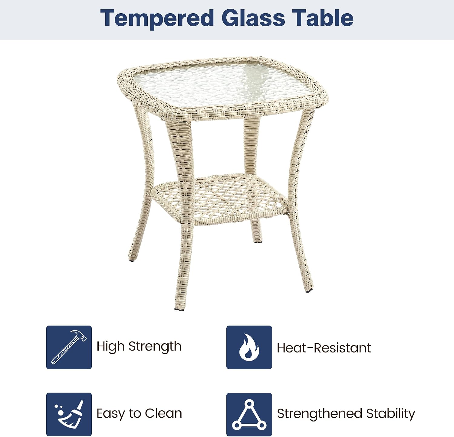 IDEALHOUSE 3 Piece Patio Furniture Sets Wicker Swivel Patio Chairs, Swivel Rocking Chairs Set of 2 with Rattan Side Table, 360-Degree Swivel Rocking Chair for Patio Porch Pool (Light Beige), Onesize