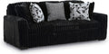 Signature Design by Ashley Midnight-Madness Modern Anti Sage Sofa with Reversible Cushions, Black
