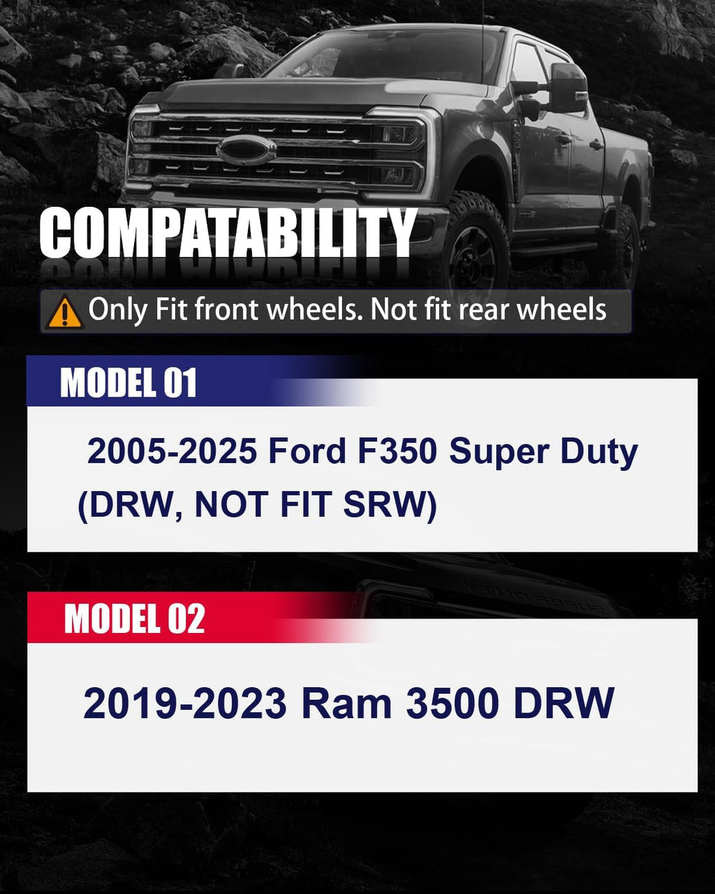 FLYCLE 8x200 Hubcentric Wheel Spacers, 2 inch 8x200mm Wheel Spacer M14x1.5 Studs & 142mm Hub Bore for Front Wheels 2005-2025 F350 Super Duty DRW, 2019-2025 Ram 3500 DRW