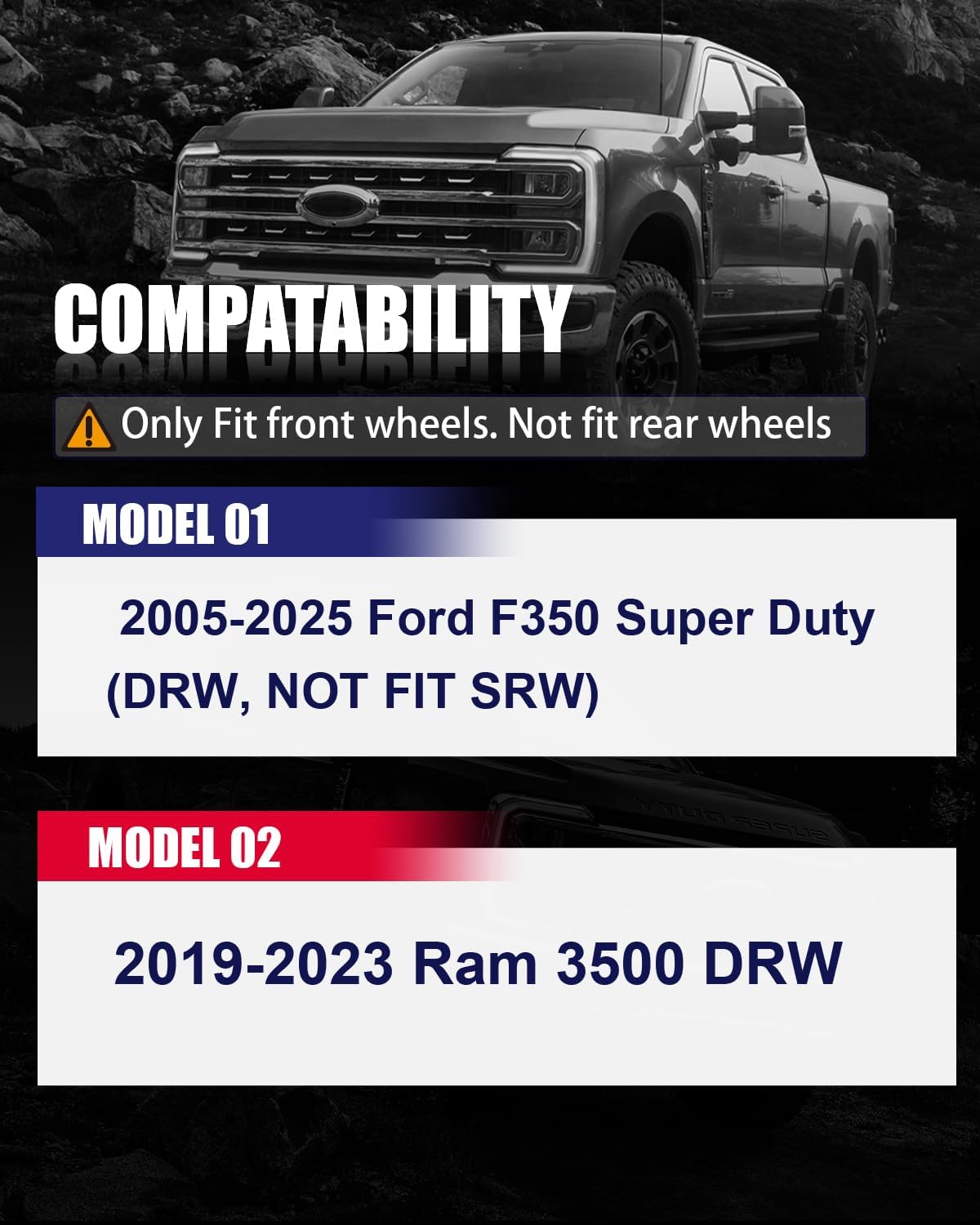 FLYCLE 8x200 Hubcentric Wheel Spacers, 2 inch 8x200mm Wheel Spacer M14x1.5 Studs & 142mm Hub Bore for Front Wheels 2005-2025 F350 Super Duty DRW, 2019-2025 Ram 3500 DRW