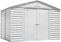 Arrow Select 10' x 8' Outdoor Lockable Steel Storage Shed Building, Flute Grey