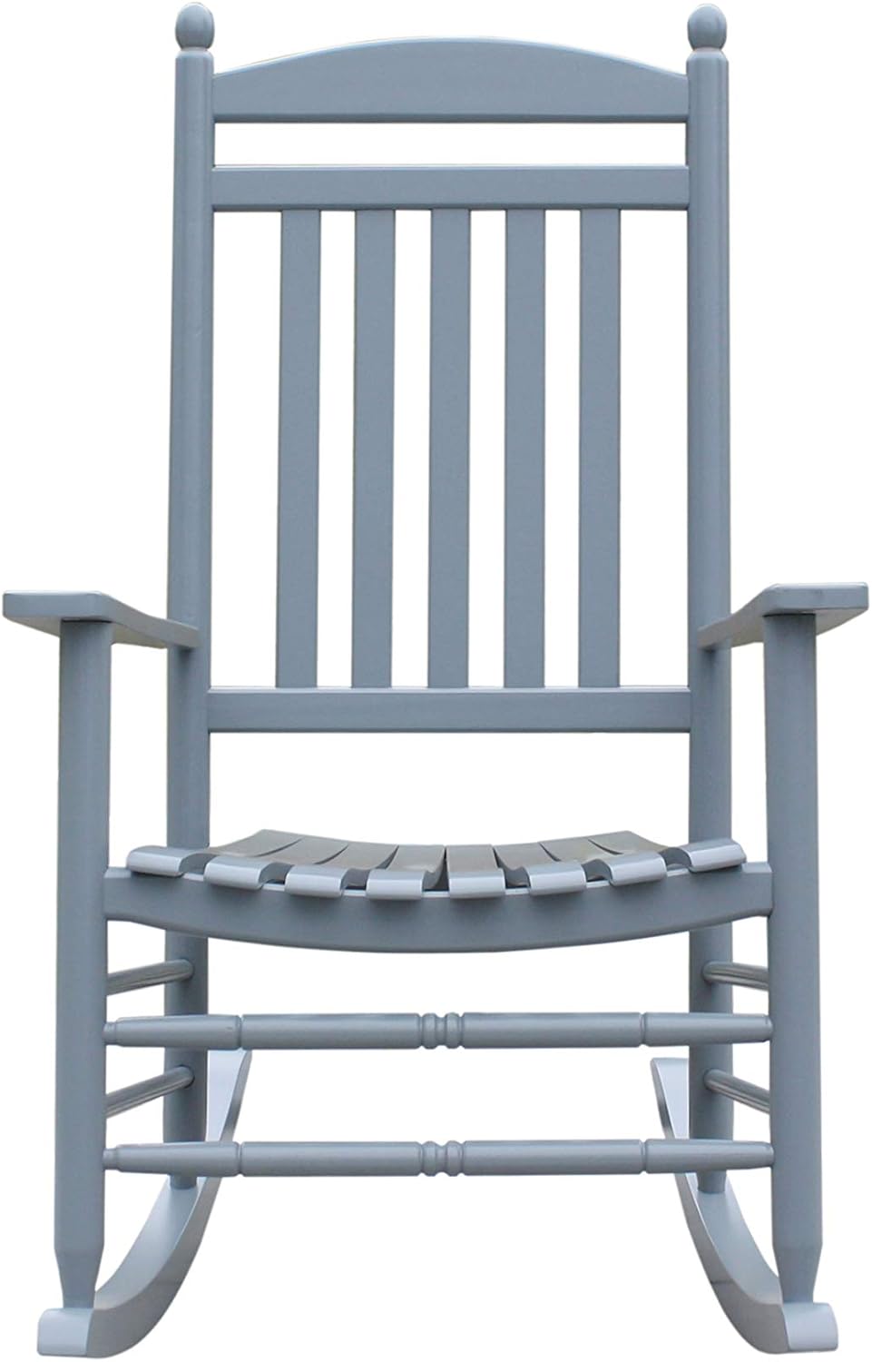 Rocking Rocker-A040GY Grey Wood Porch Rocker/Outdoor Rocking Chair -Easy to Assemble-Comfortable Size-Outdoor or Indoor Use