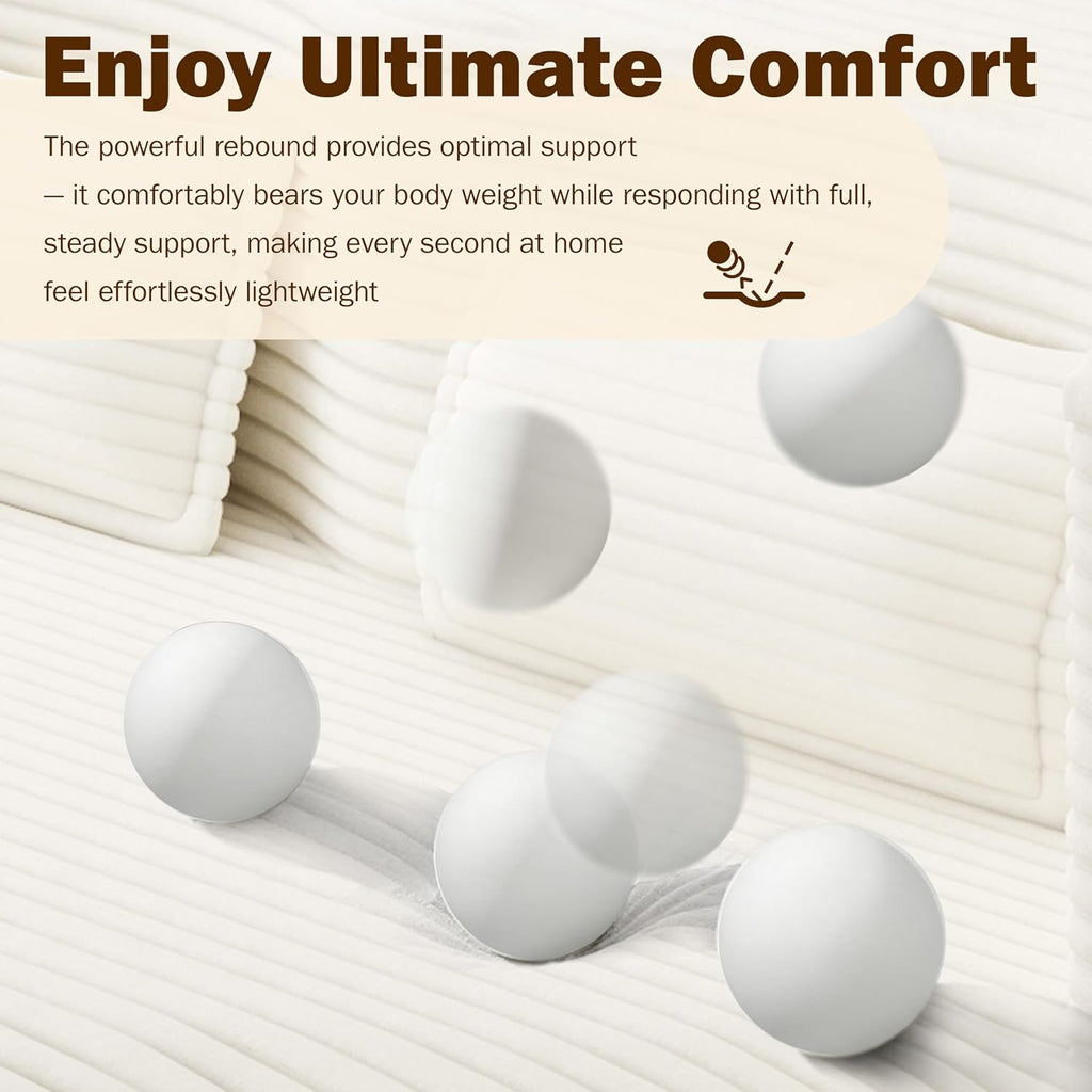 78' Twin Size Convertible Folding Sleeper Sofa Bed, Modern Corduroy Futon Sofa Bed with Pillow, Foam Mattress Loveseat Cloud Couch, No Assembly Floor Couches for Living Room, Playroom, Apartment Beige