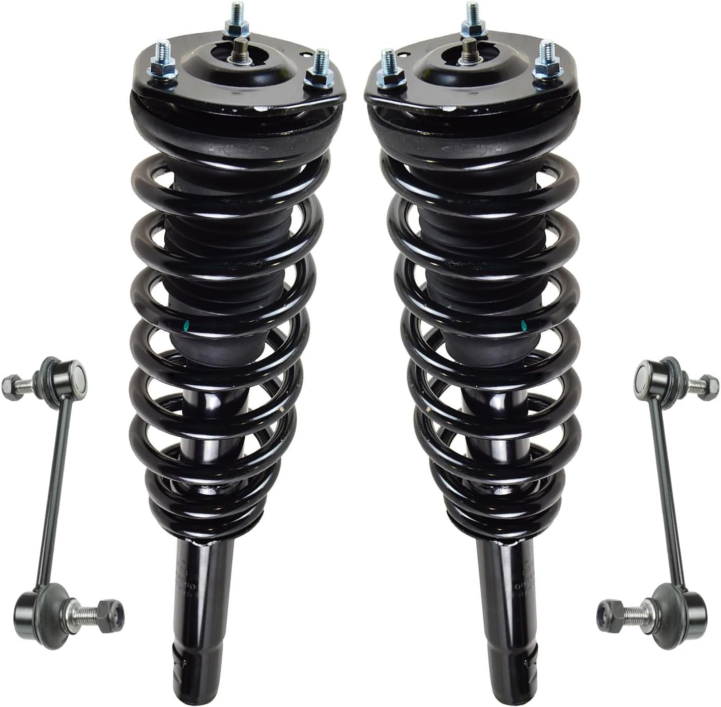 TRQ Front Suspension Kit Shock & Spring Strut Assembly Sway Bar Stabilizer Link Compatible with 2010-2012 Ford Fusion Lincoln MKZ 2010-2011 Mercury Milan