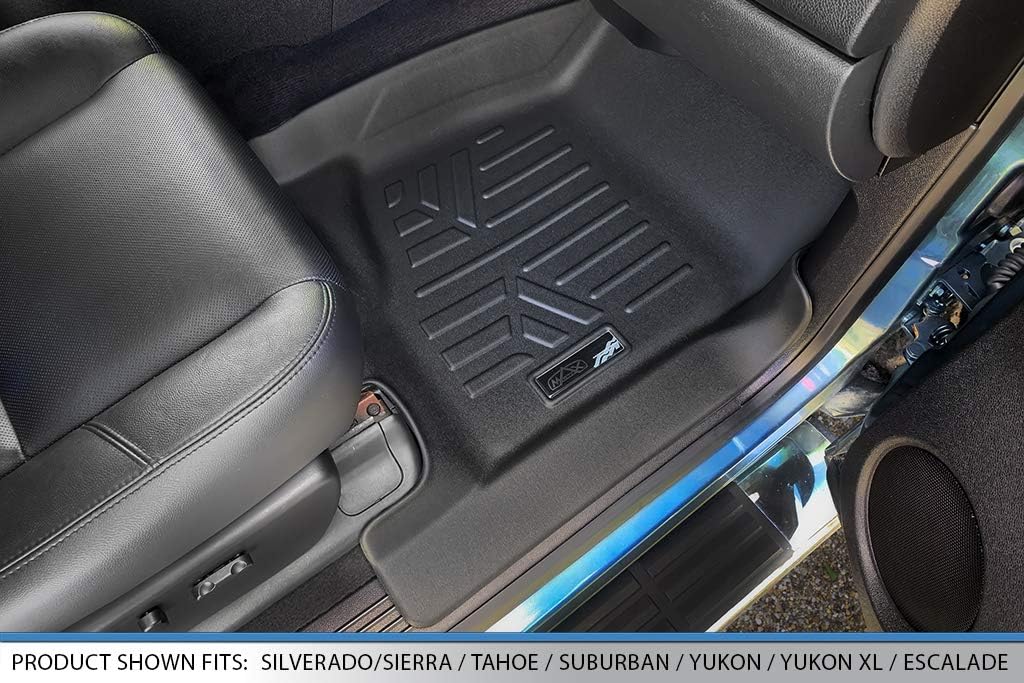 MAXLINER Floor Mats 2 Row Liner Set Compatible with 2007-2013 Chevrolet Silverado 1500
