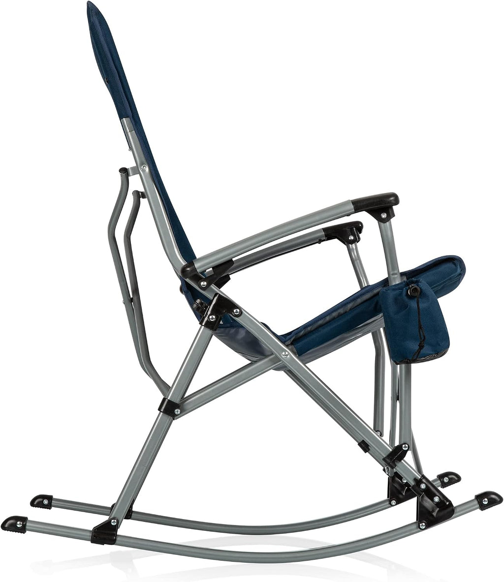 Picnic TIME Outdoor Rocking Camp Chair - XL Heavy Duty Camping Chair for Adults