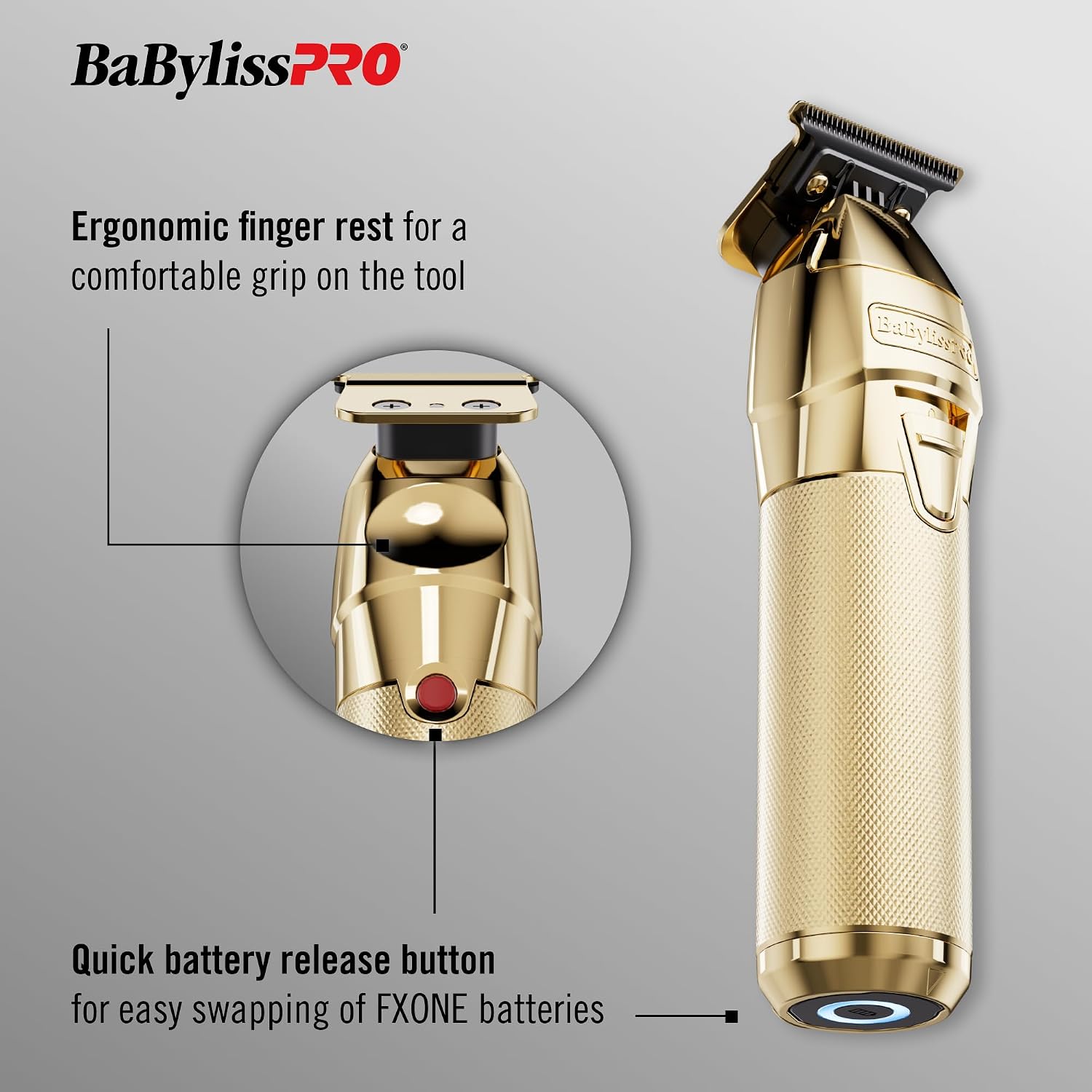 BaBylissPRO FXONE Professional Cordless Outlining Trimmers for Men with Interchangeable Battery