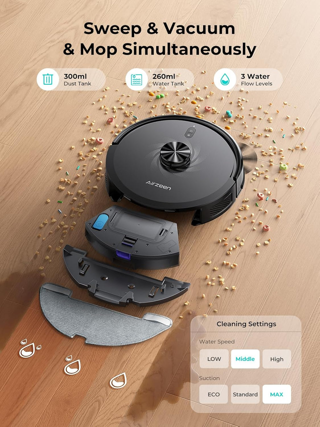 Robot Vacuum and Mop, Upgraded Bagless Robot Vacuum Cleaner with Self-Emptying, 6000Pa Robotic Vacuum with LiDAR Navigation, Smart Mapping, Schedule, App/Alexa Control for Carpet/Pet Hair, Q20 Ultra