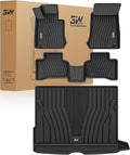 3W Floor Mats & Cargo Liner for Mercedes Benz GLC 2016-2022, TPE All Weather Custom Fit Floor Liner & Trunk Mats, Car Mats for GLC300/GLC350e/GLC43 AMG/GLC63 AMG/GLC63 AMG S Accseeories, Black