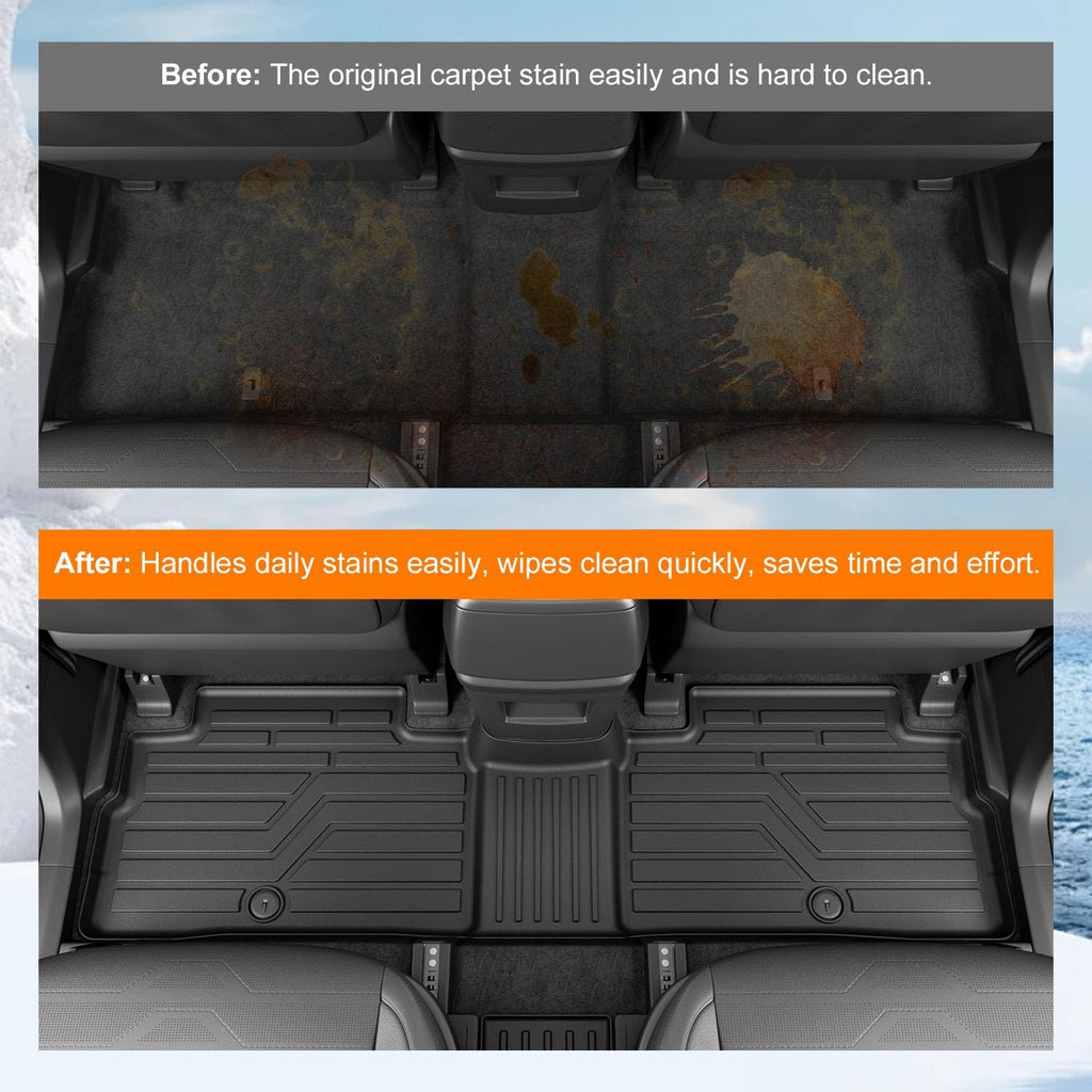 powoq Floor Mat Compatible with 2020-2025 Kia Telluride Trunk Mat with Backrest Mat 3rd Row Replacement for 2020-2022 2023 2024 2025 Kia Telluride Accessories(Trunk Mat with Backrest Mat,Floor Mat)