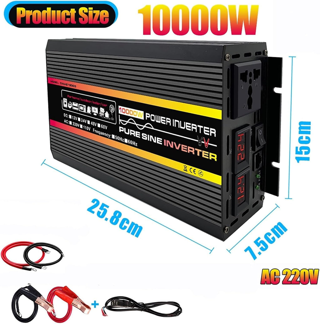 10000W Complete Solar Inverter Kit Rv Solar Panel Kit Includes 50A Controller And100W Solar Panel Suitable for Home and Outdoor Power Generation(12V-220V)