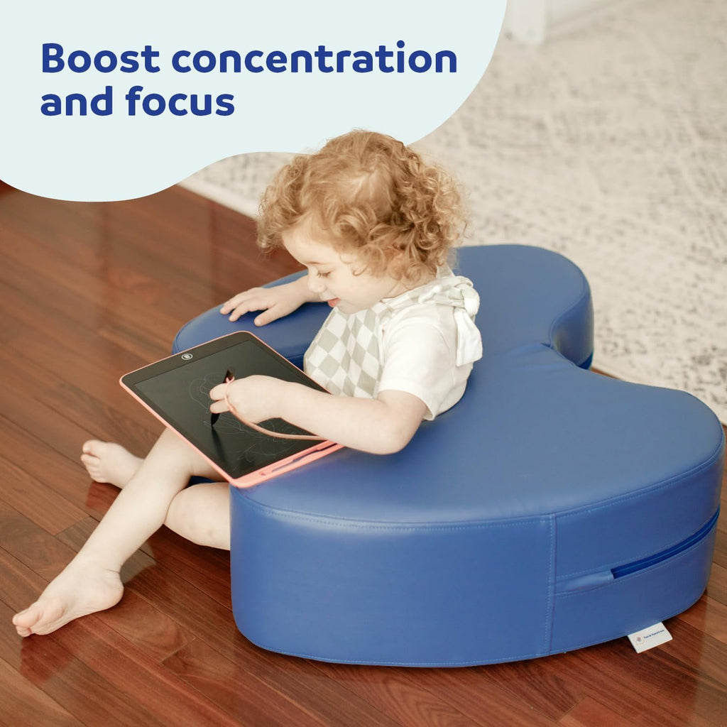 Fun and Function SensaSoft Squeezie Seat - Flexible Seating for Kids - Sensory Chair - Squeeze Chair for Kids - Large - White