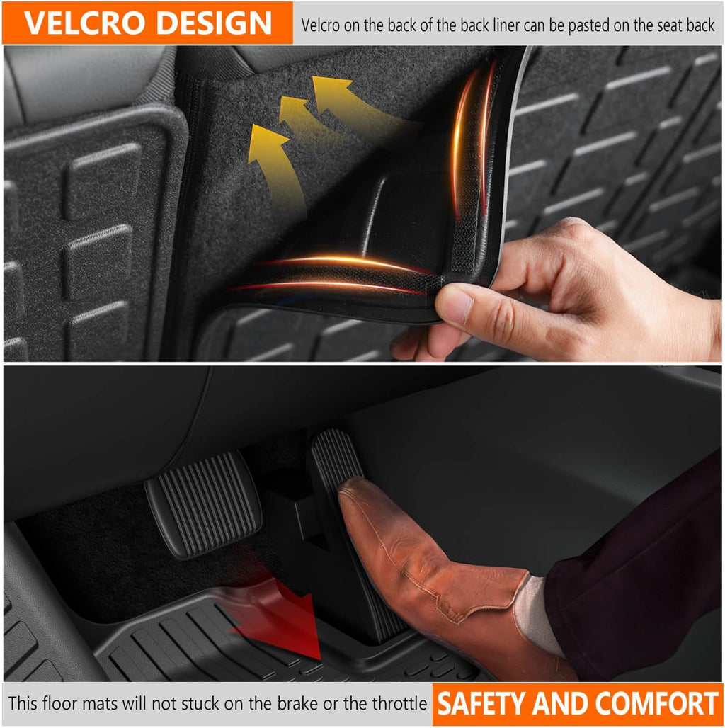 powoq Floor Mats Compatible with 2020-2026 Ford Explorer 6&7 Seats Cargo Mat Cargo Liner TPE Replacement for 2020-2023 2024 2025 2026 Ford Explorer Accessories (Trunk Mat+Backrest Mats+Floor mats)