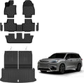 Auxko All Weather Floor Mats Cargo Mat with Backrest Mat Rear Door Sill Protector for Lexus TX350 TX350h TX350h+ 2026 2025 2024 6-Seater TPE Liners All Season Accessories