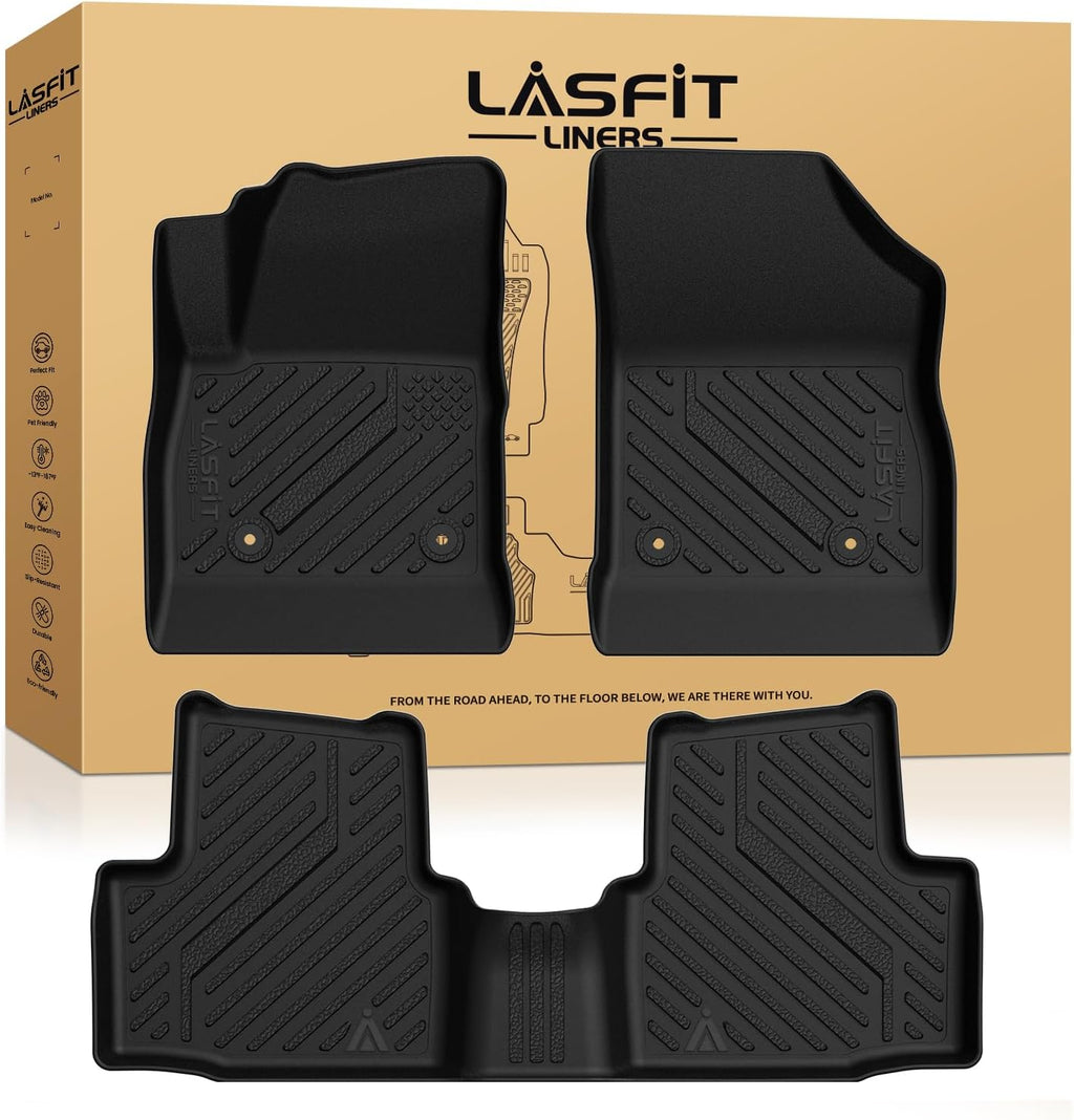 LASFIT Floor Mats for Chevrolet Cruze 2016-2019 (Not Fit 2016 Cruze Limited), All Weather TPE Custom Fit Floor Mats for Cars, 1st and 2nd Row Car Floor Mats for Cruze Accessories Black