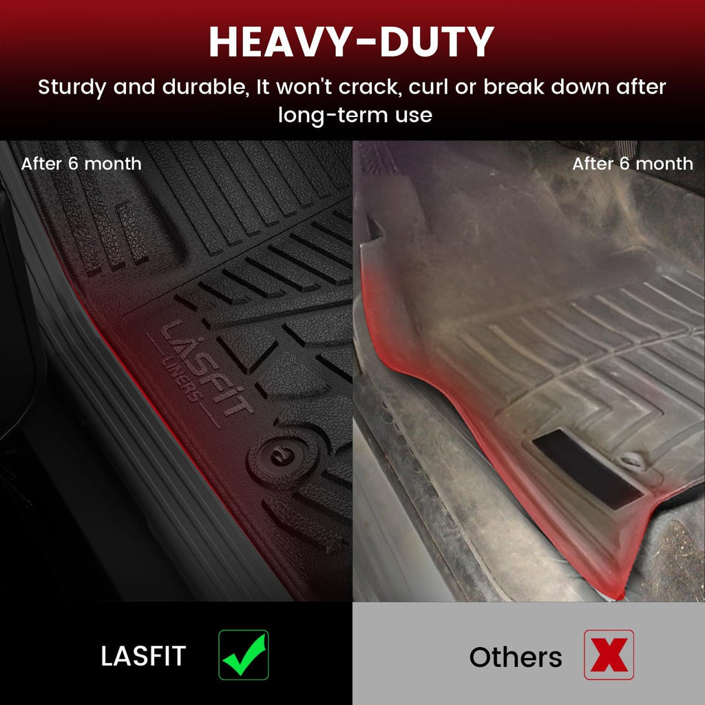 LASFIT Floor Mats for Chevrolet Chevy Colorado/GMC Canyon 2015-2022 Extended Cab Only (Not Fit Crew Cab), All Weather TPE Custom Fit Floor Mats for Cars, 1st and 2nd Row Car Floor Mats Full Set