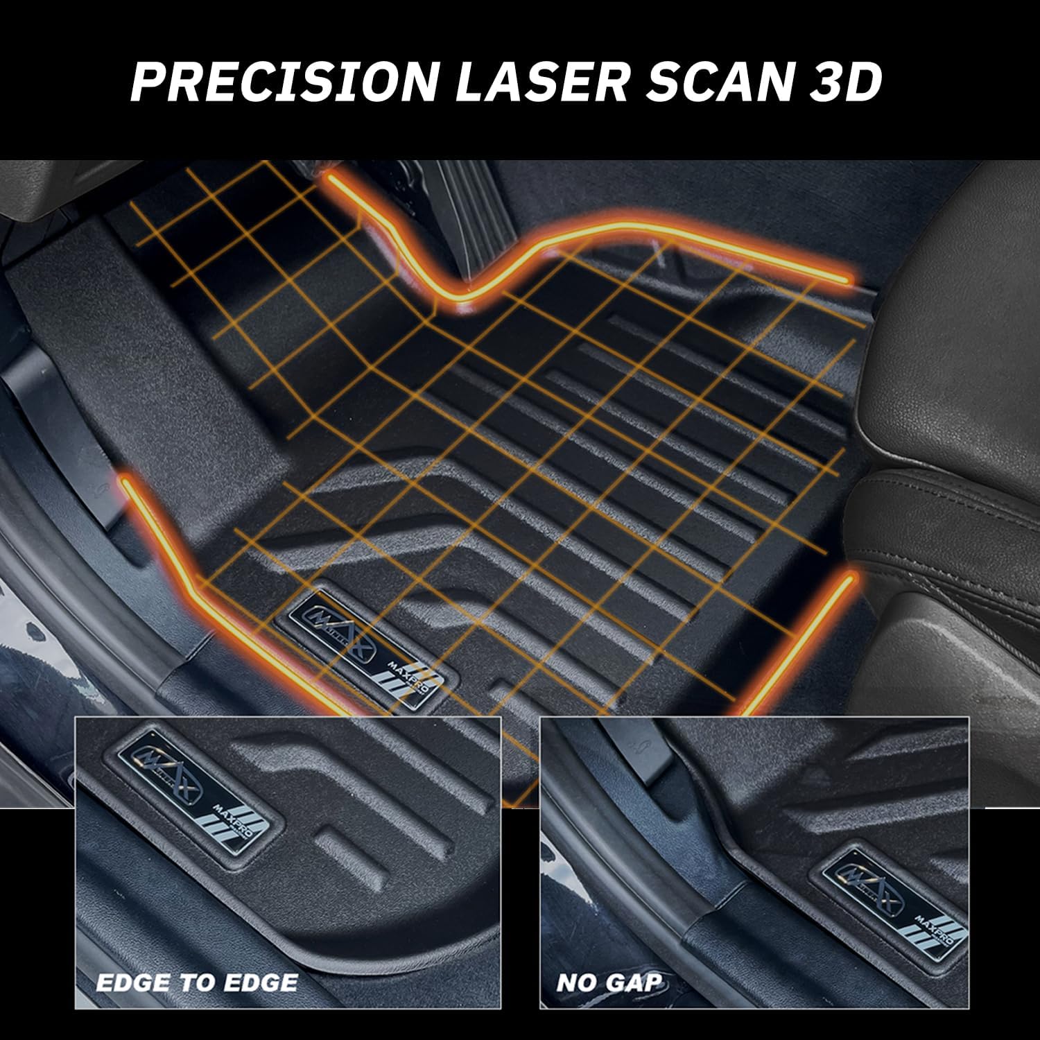 Premium MAXPRO Jeep Gladiator Accessories Car Mats Full Set 2020-2026 with Tool Box, Custom TPE Automotive Floor Mats Alternative to Rubber Floor Mats for Car, Truck Car Floor Liners Jeep Floor Mats