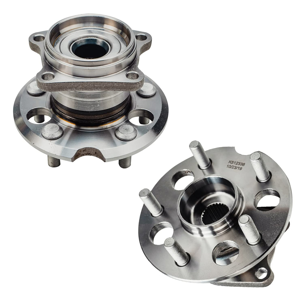 Detroit Axle - 4WD Pair Rear Wheel Bearing and Hub Assembly for Toyota RAV4 2001 2002 2003 2004 2005 AWD 5-Lug Models