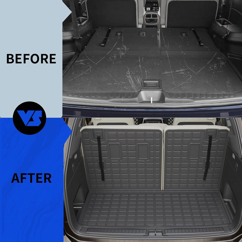 Rongtaod Floor Mats Compatible with 2023 2024 2025 2026 Honda Pilot Cargo Mat Trunk Mat Cargo Liner Back Seat Cover Protector All Weather Pilot Accessories (Trunk Mat with Backrest Mat+Floor Mats)
