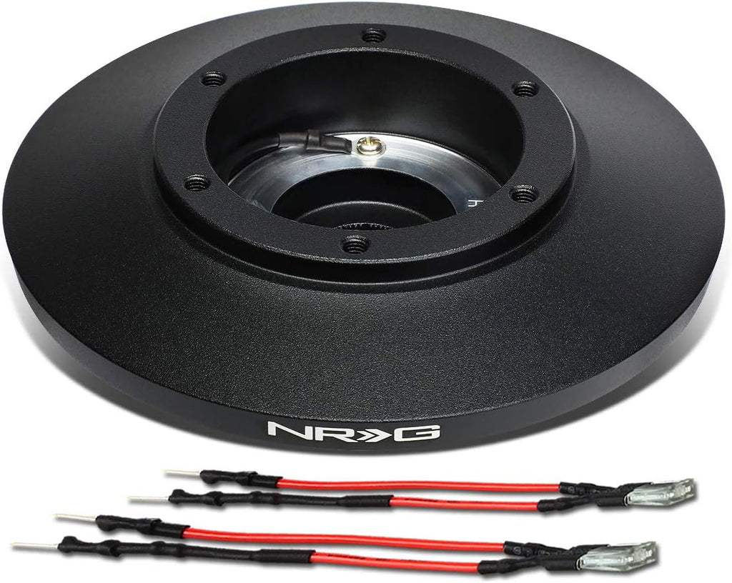 NRG Innovations Racing Style Steering Wheel Short Hub, Lockable Aluminum Steering Shaft, 6x70mm Bolt Pattern Quick Release Adapter Unit, Compatible For 07-13 Mini Cooper, Black, NRG-SRK-MINH