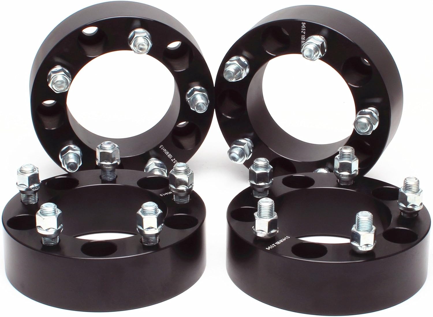 4pcs Wheel Spacers 2'(50mm) Thick 5x5.5 (5X139.7) Bolt Pattern 108mm Hub Bore with M14X1.5 Studs Compatible for Dodge Ram 1500 2012-2018