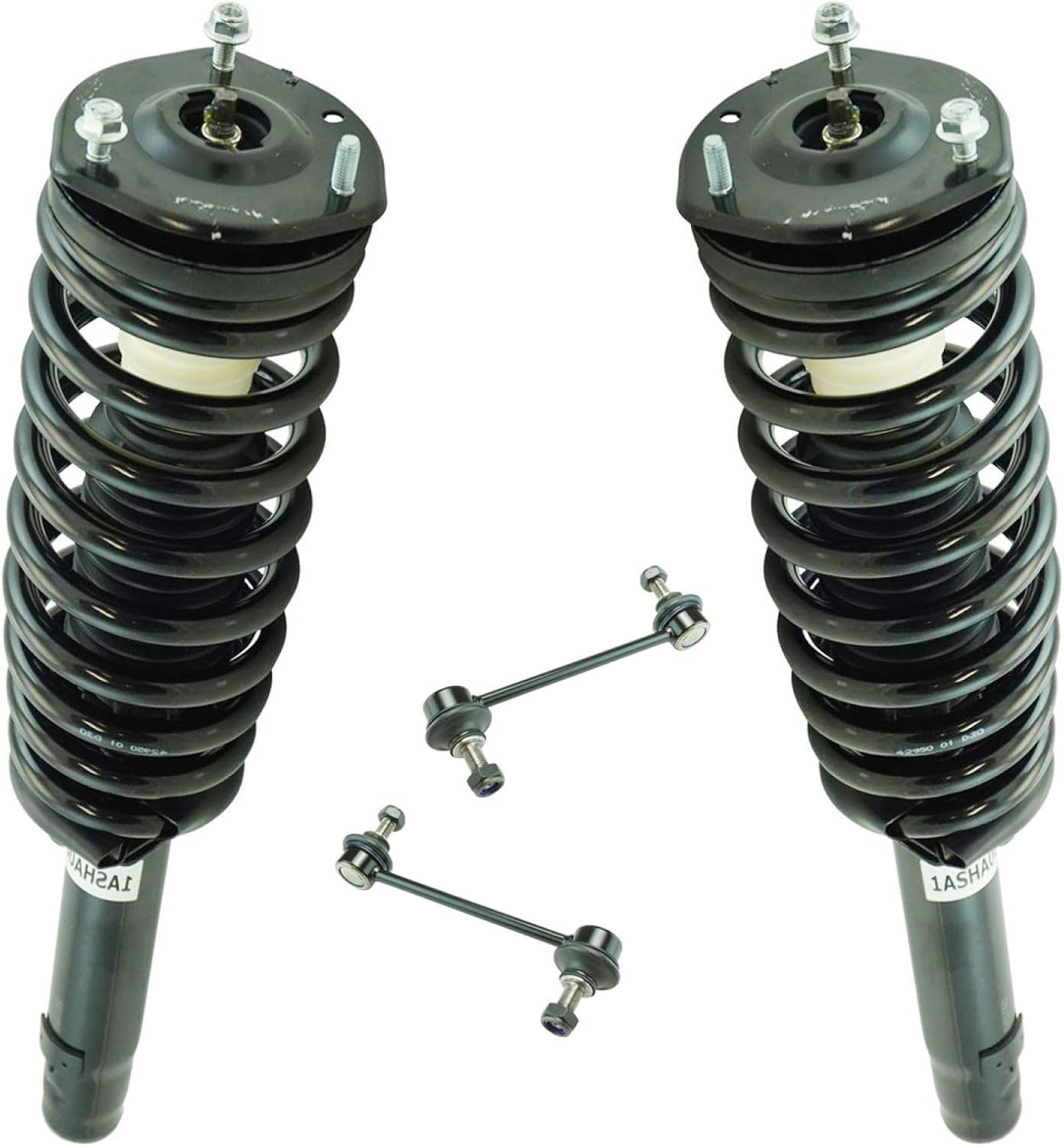TRQ Front Suspension Kit Shock & Spring Strut Assembly Sway Bar Stabilizer Link Compatible with 2010-2012 Ford Fusion 2010-2011 Mercury Milan