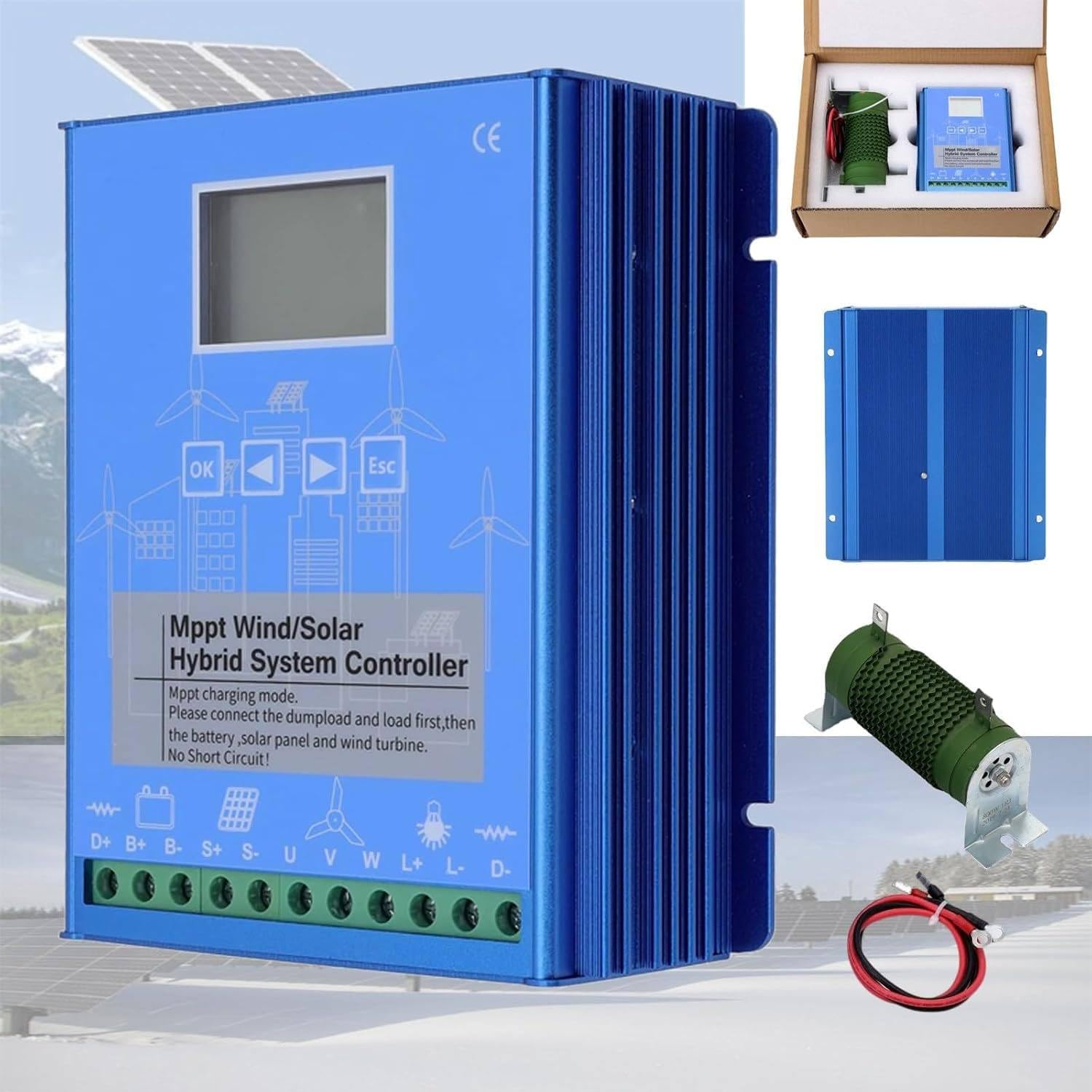 6000W-14000W Wind Solar Hybrid Charge Controller with Dump Load for max 14000W Wind Turbine Generator 14000W Solar Panel 12V 24V Battery Auto MPPT Charge Boost,6000W-8000W-48V