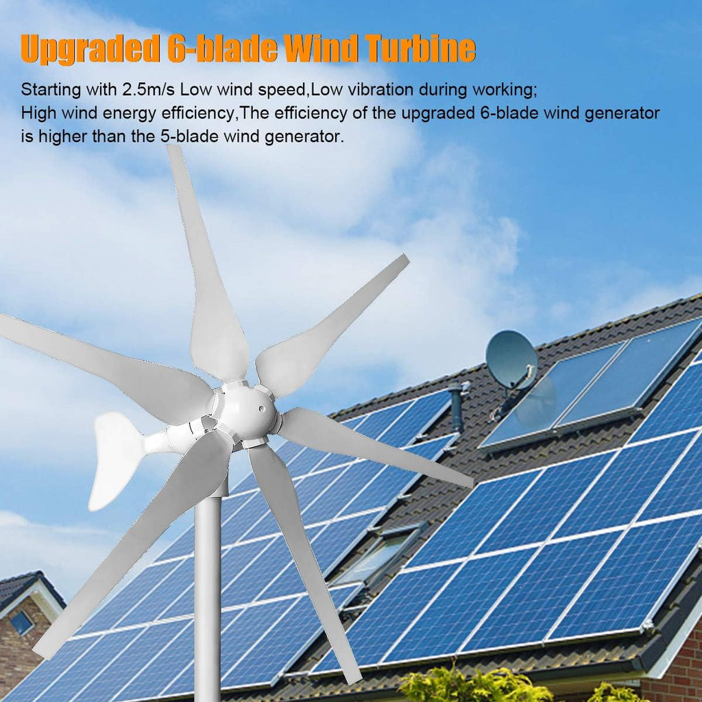 500 Watts 12 Volts Solar Panel Wind Turbine Hybrid System Kit: 100 Watts ETFE Flexible Monocrystalline Solar Panel+400 Watts Wind Turbine+1000W Inverter + Accessories,for Home RV Boats Roofs