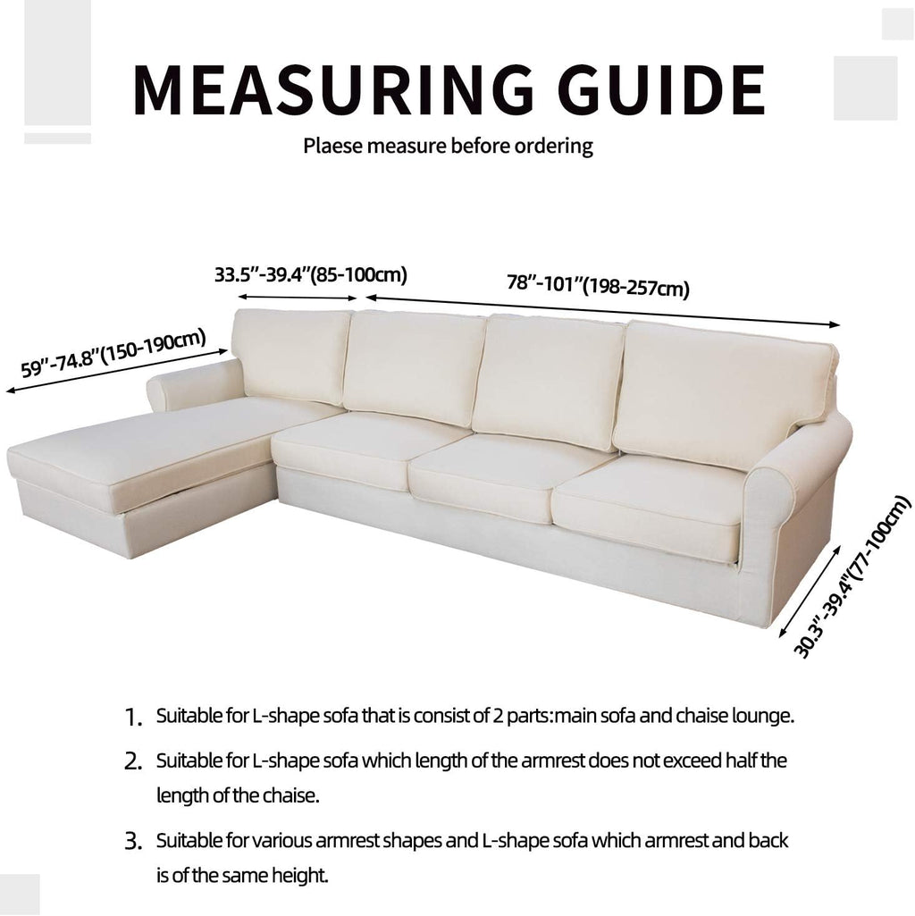 Easy-Going Stretch Sofa Slipcover 2 Pieces L-Shaped Sofa Cover Sectional Couch Cover for Living Room Jacquard Fabric Chaise Lounge Slipcover with Elastic Bottom for Dogs Kids Pets(X-Large,Camel)