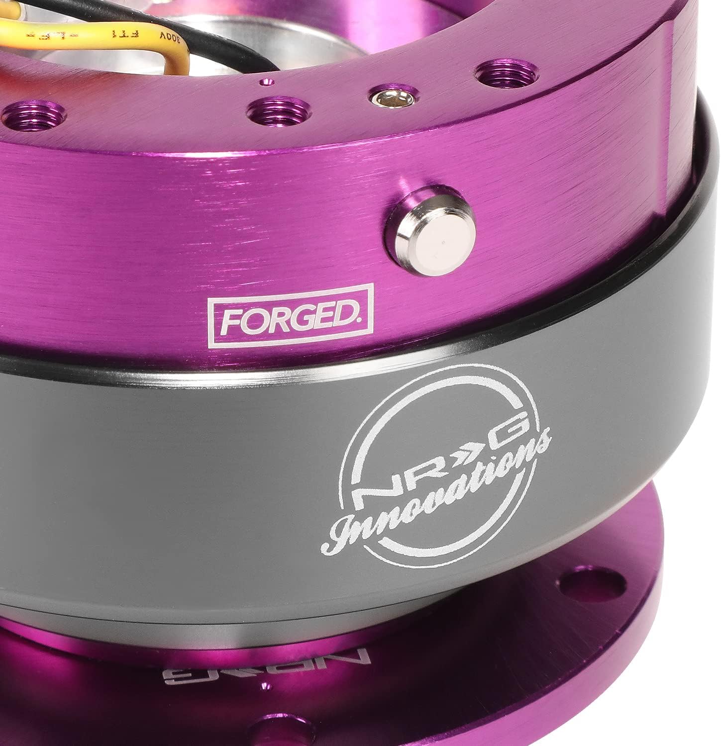 NRG Steering Wheel Quick Release Kit - Generation 2.0 - Purple with Titanium Ring SRK-200PP