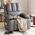 GarveeHome Recliner Chair, 360° Swivel Rocker Recliners with Heat & Massage, Soft Lazy Boy Recliner Chair with 2 Cup Holders and Side Pocket for Living Room Bedrooms and Nurseries -Grey