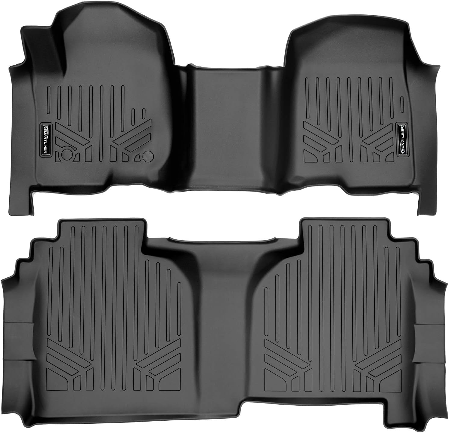 MAXLINER Custom Fit Floor Mats 2 Row Liner Set Compatible with 2019-2025 Chevrolet Silverado 1500