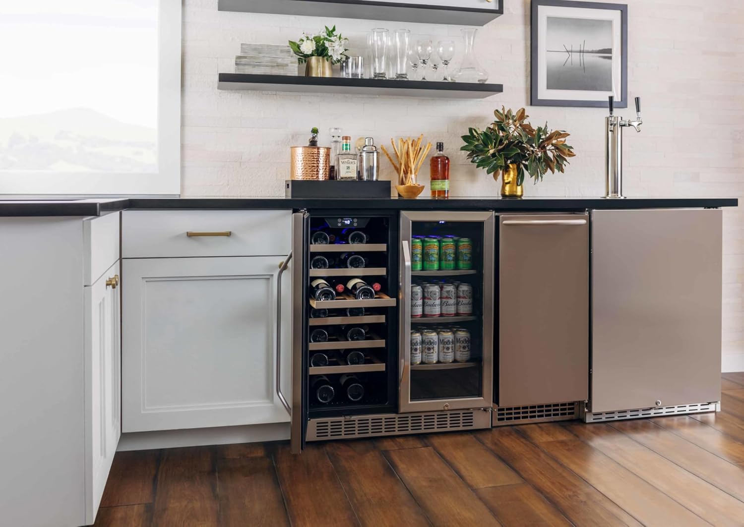 EdgeStar CWB2886FD 30-Inch Built-In Wine and Beverage Cooler with French Doors