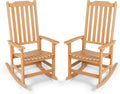 Outdoor Rocking Chairs Set of 2, Oversized All Weather High Back Porch Rocker, Patio Rockers for Outside