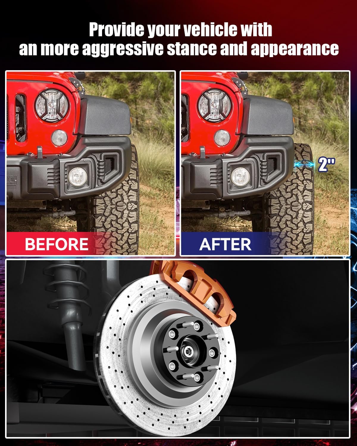 FLYCLE 2 inch 5x5 Hubcentric Wheel Spacers for 2018-2025 Wrangler JL/JLU, 2019-2025 Gladiator JT, 5x127mm Forged Wheel Spacer with 14x1.5 Studs & 71.5mm for 2011-2025 Grand Cherokee WK2 Durango