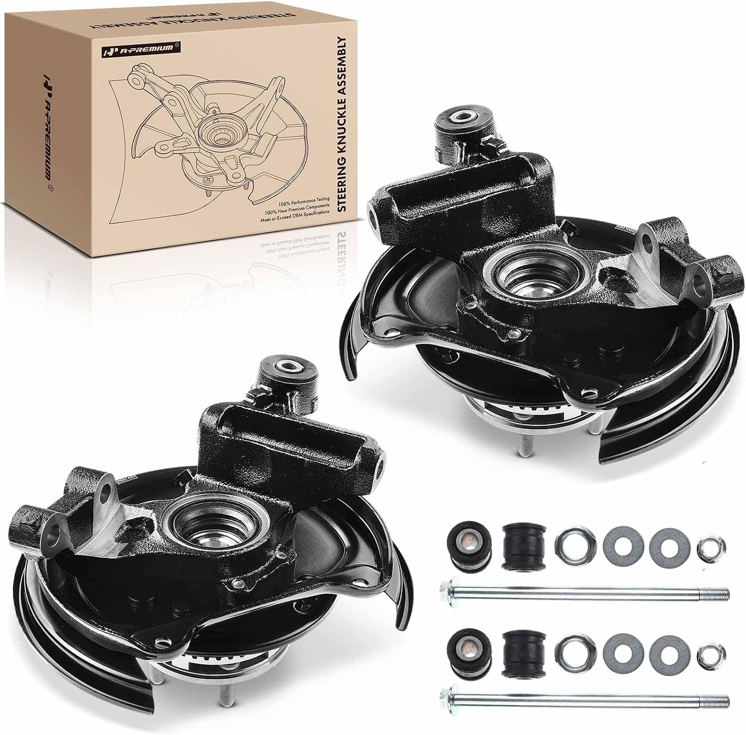 A-Premium 2 x Rear Left and Right Steering Knuckle & Wheel Bearing Hub Assembly Compatible with Subaru Forester 2003-2008, Driver and Passenger Side, Rear Disc Brakes Only