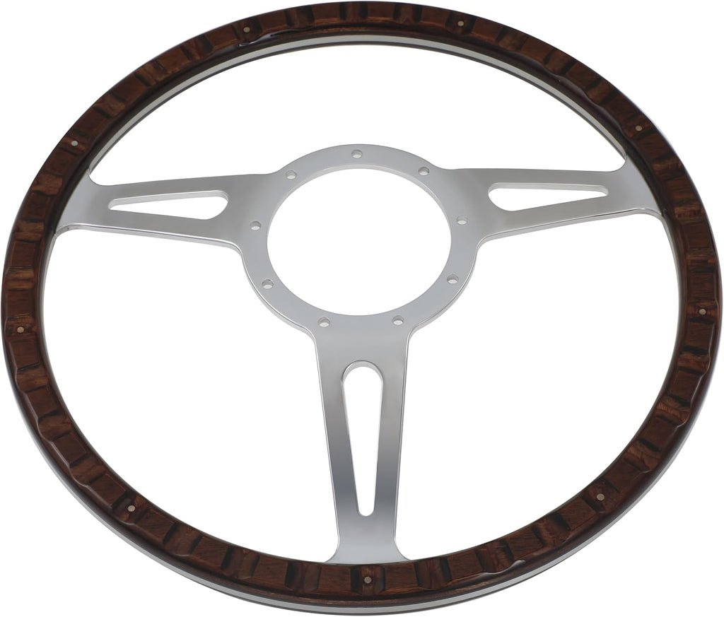 14'' Classic Riveted wood grain steering wheel Restoration MG MGB Midget Derrington