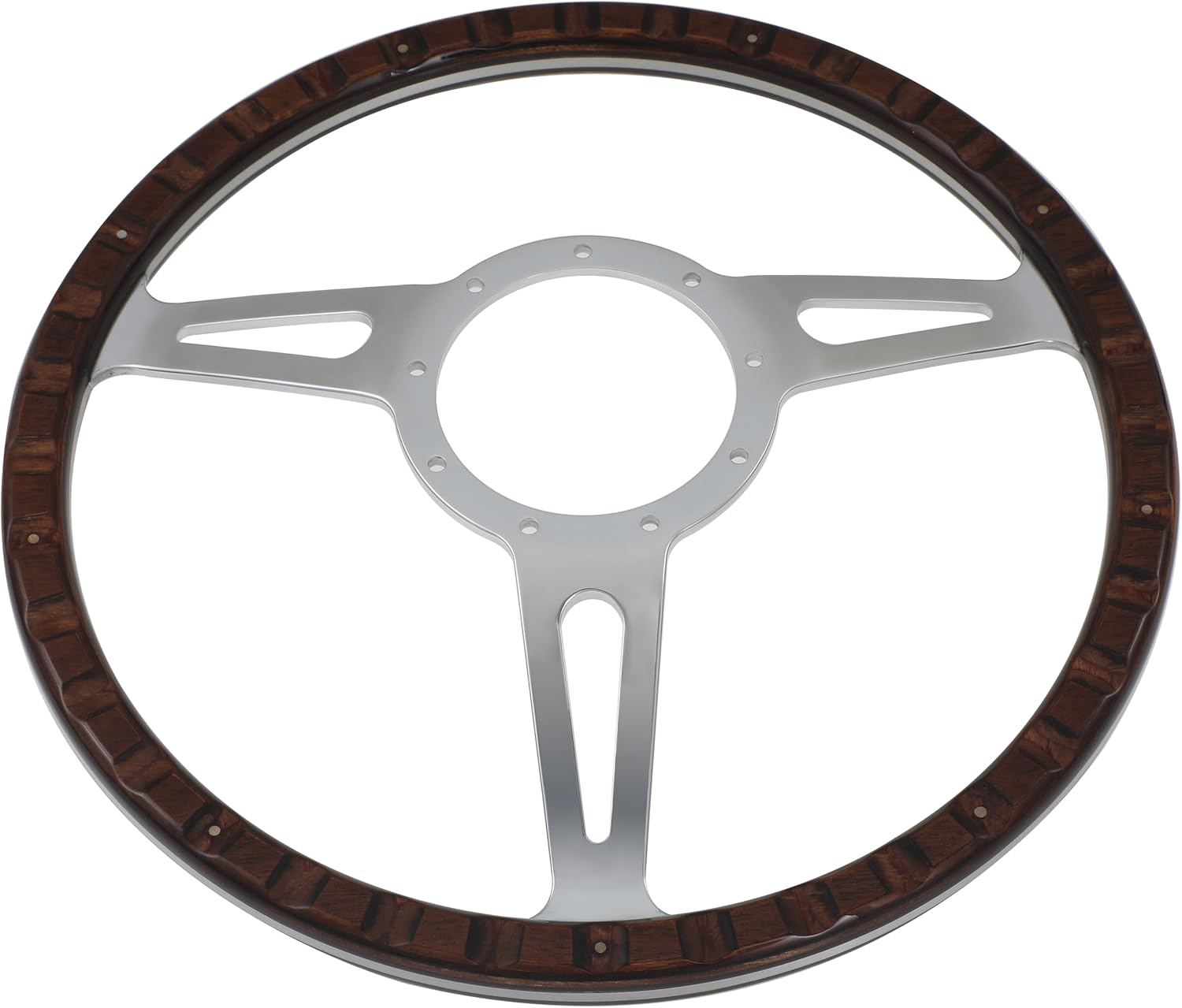 14'' Classic Riveted wood grain steering wheel Restoration MG MGB Midget Derrington