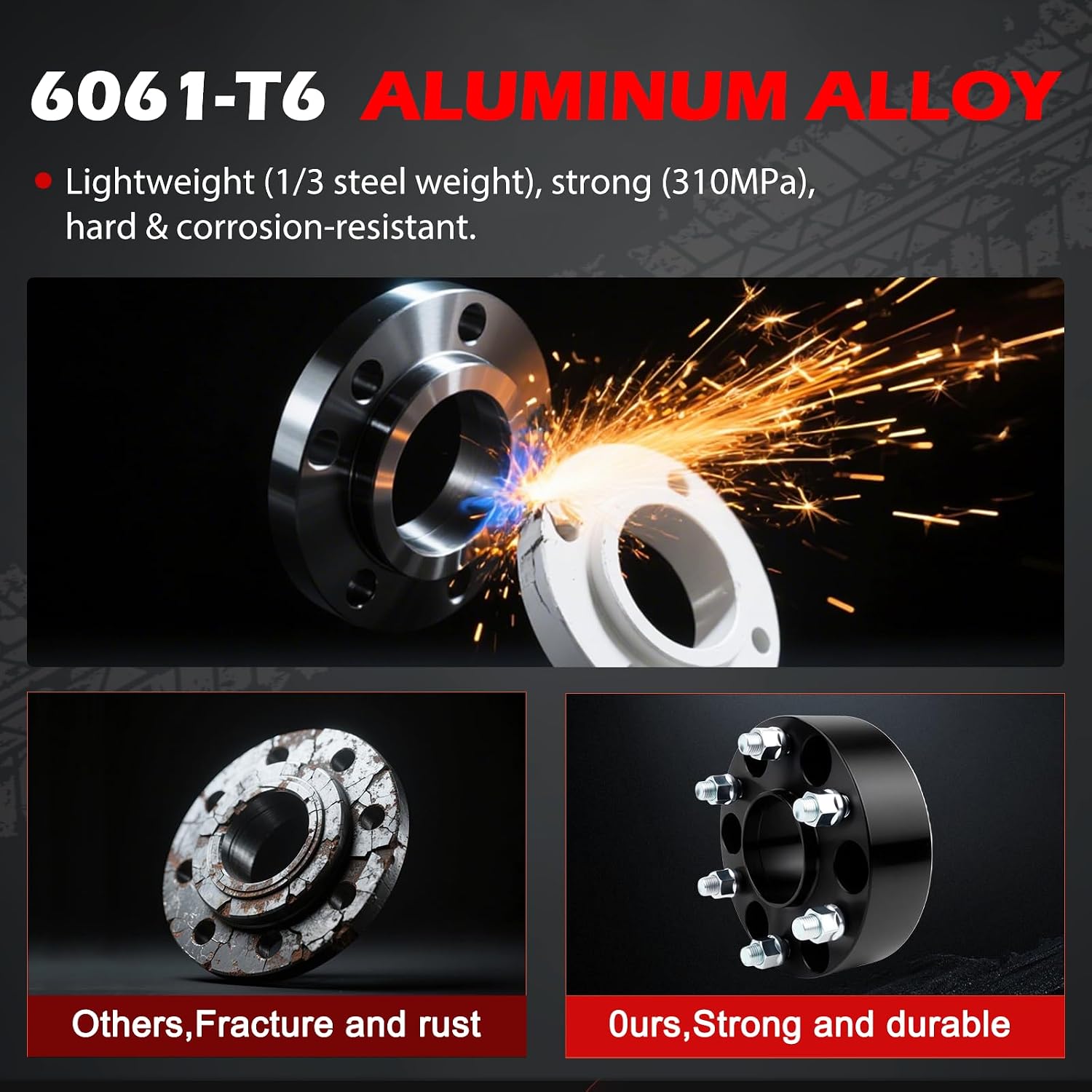 6x5.5 Wheel Spacers 2 inch (6x139.7mm) PCD 77.8mm Hub Bore M14x1.5 Studs Aluminum CNC Wheel Adapters 4pcs Car Wheel Accessories Parts Fit for Ram 1500 2019-2024